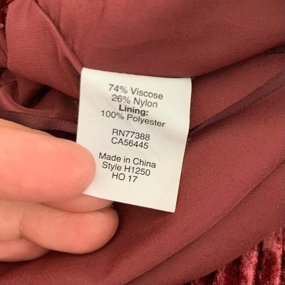 J. Crew Factory Burgundy Velvet Sidewalk Skirt Size 8 - Picture 6 of 6